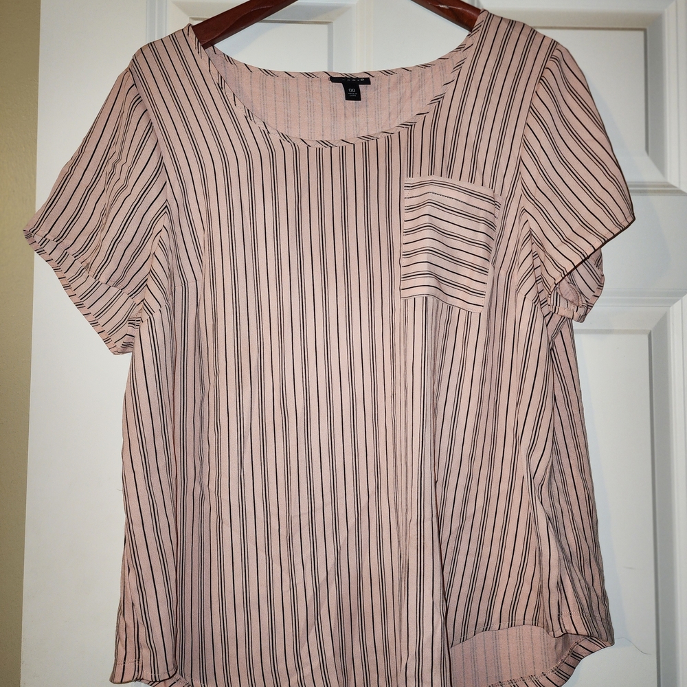 Torrid Blush and Black Striped Blouse